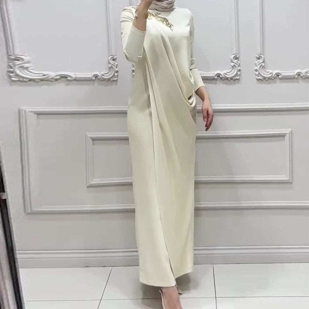 Forever 21 White Rhinestone Embellished Fitted Three Quarter Sleeve Maxi Dress